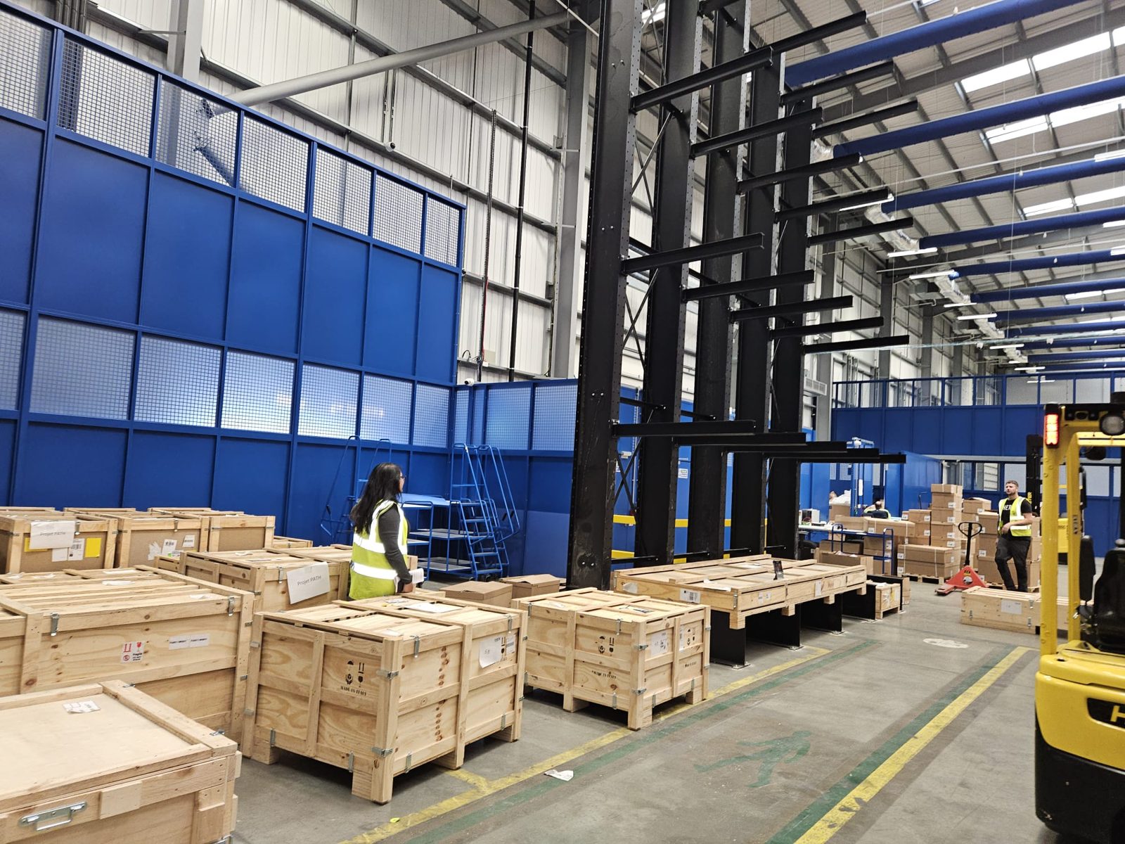 Racking installation in progress
