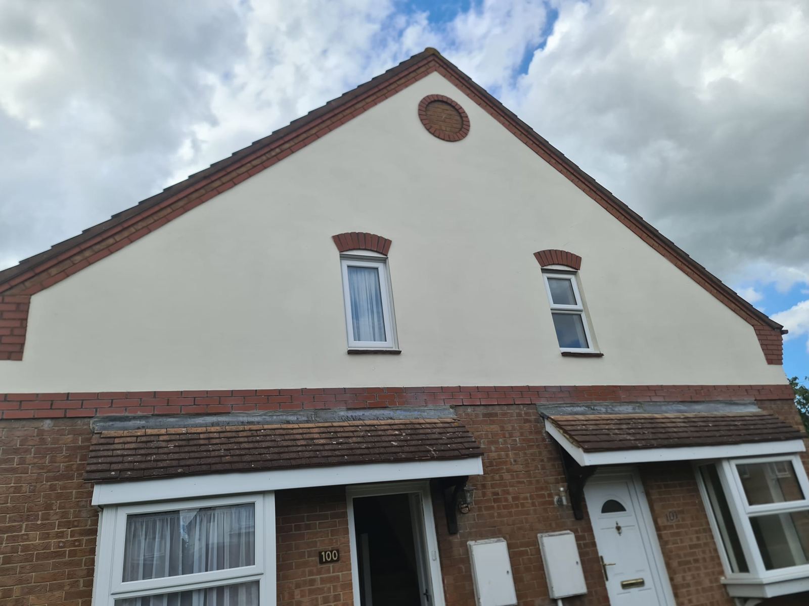 Rendered gable end in Bristol